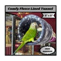 Large Fleece Bird Tunnel: Parrot Hut Bed, Stainless Hardware (6"x8")