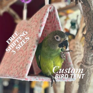 Bird Tent Cage Accessory Handmade Comfy Parrot Hut Durable Washable Cozy Tent for Conure Lovebird Cockatiel Caique Quaker Pet Bird Gift
