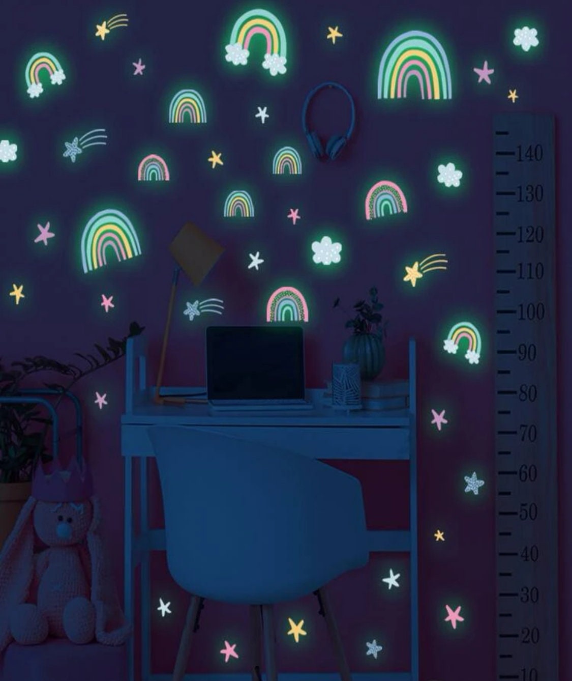 Romantic Bedroom Decor Bright Glow Glow in the Dark Stars 