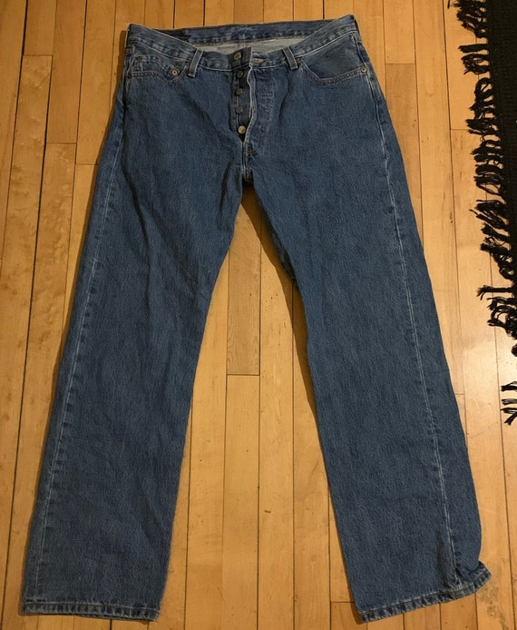 Vintage Levi 501's Blue Jeans Denim Men's 36x32 B… - image 2