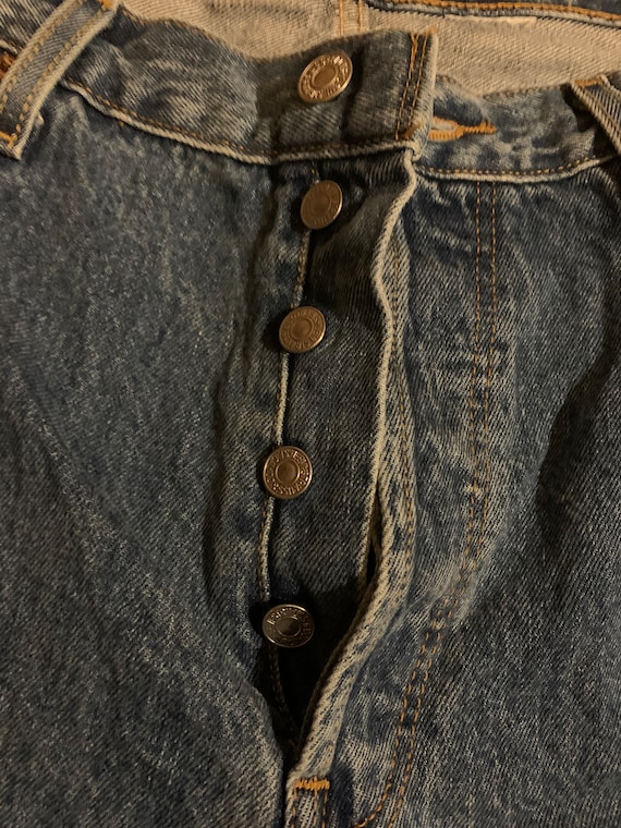 Vintage Levi 501's Blue Jeans Denim Men's 36x32 B… - image 3