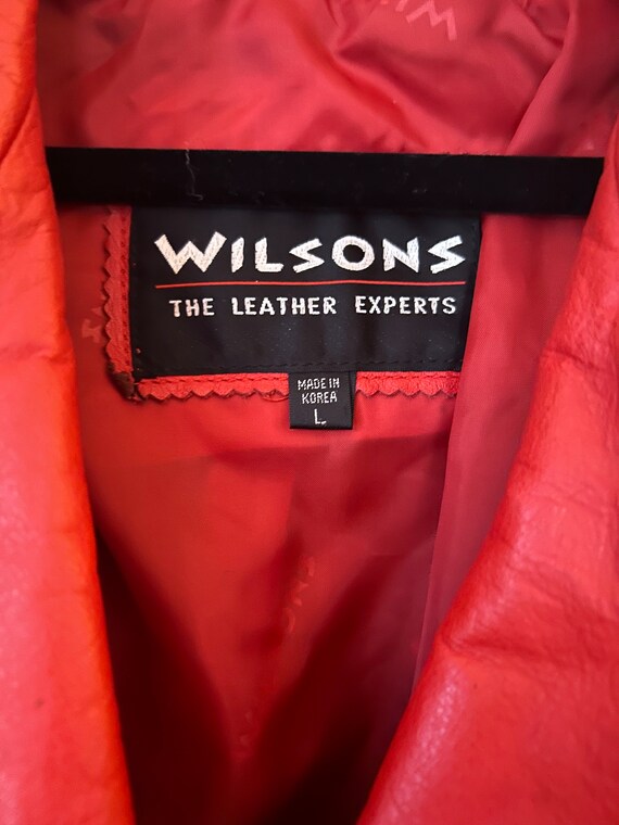 1980’s Wilson’s Brand Womens Red Leather Jacket S… - image 2