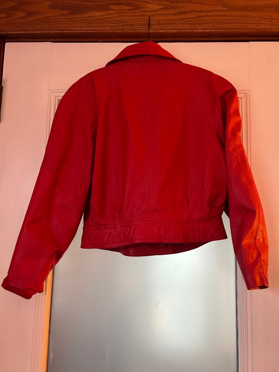 1980’s Wilson’s Brand Womens Red Leather Jacket S… - image 3
