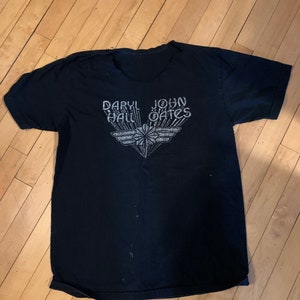 【希少】DARYL HALL  CAT TEE BLACK XL Vintage Hall and Oates Tee T0591 - Recycled.Clothing