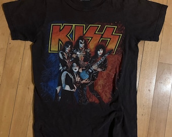 Vintage KISS 1976 Tour Tee Shirt Winterland Productions Double Sided 2006 reprint