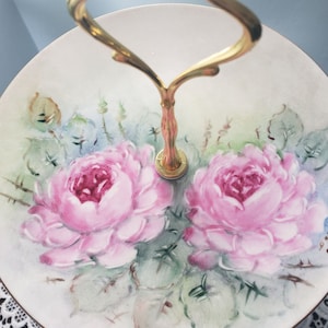 Handcrafted and Upcycled 3 Tier Cake Stand, Vintage Inspired White, Rose, Green and Pink Dessert Stand, High Tea 3 Tier Stand (23)