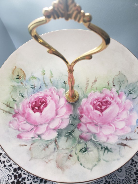 Support à gâteaux à 3 niveaux, assiettes florales