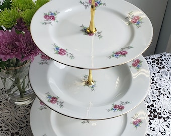 ヴィンテージスタイル キャス キッドソン 3段ケーキスタンド スプレー