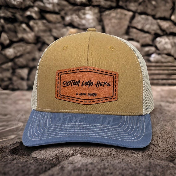 Premium Custom Mesh Tucker Hats/ Laser Engraved Leatherette