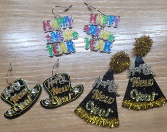 Happy New Year Earrings