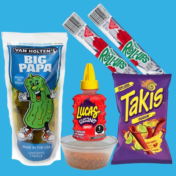 Chamoy Pickle Kit - Van Holtens, Takis, Lucas Chamoy, Tajin