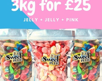 3kg für 25! 1kg Jelly + 1kg Jelly + 1kg Pink