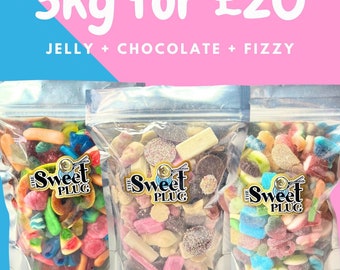 3kg For 20! - 1kg Fizzy+ 1kg Jelly + 1kg Chocolate Sweet Mix