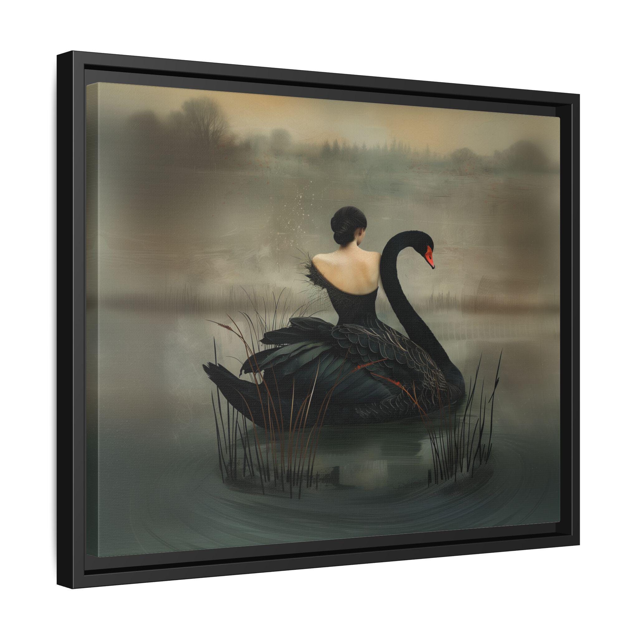 Black Swan Painting | Dark Romance Art | Woman Seamlessly Entwined