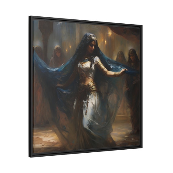 Belly Dancer Painting On Framed Matte Canvas For Middle Eastern Art Lovers Danseuse In The Palace Realistic Portrait Dance Of The Orient