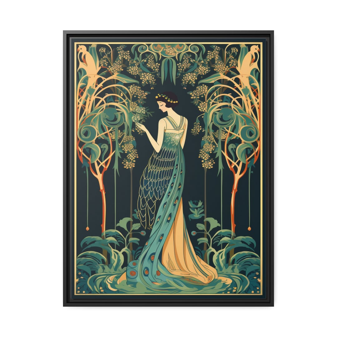 Art Nouveau Mother Nature Painting on Framed Matte Canvas for Nature ...