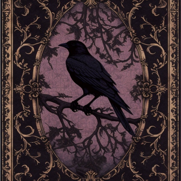 Gothic Rug For Indoors And Outdoors Raven Bird Carpet For Gothic Lovers Mist Effect Design Floor Decor Mystique Eclectic Home Decoration