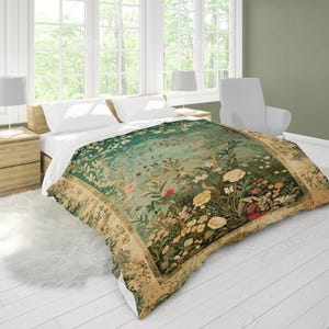 Vintage Floral Comforter For Retro Design Lovers No Duvet Needed Lightweight Quilt Victorian Era Inspired Bedding With Classic Tapestry Art