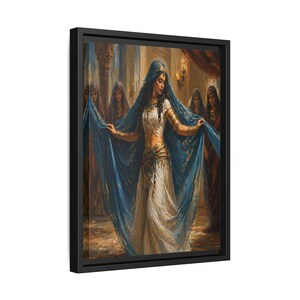 Belly Dancer Painting | Traditional Danseuse Portrait | Dance Of The Orient | Pinewood Frame | Matte Finish Canvas | Ancient Dancing Art image 8
