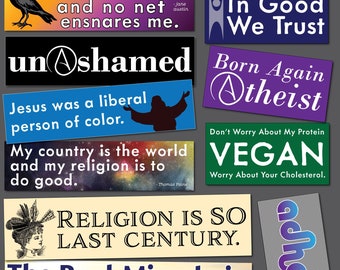 3-Pack Godless Good Bumper Stickers: Indoor/Outdoor Humanist, UU, Secular, Nonreligious, Atheist, Agnostic, Anti-theist Stickers