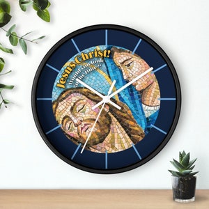 Snarky Kitschy Wall Clock - Jesus Christ, would you look at the time?! - Novelty satire, eccentric, quirky, funky wall clock
