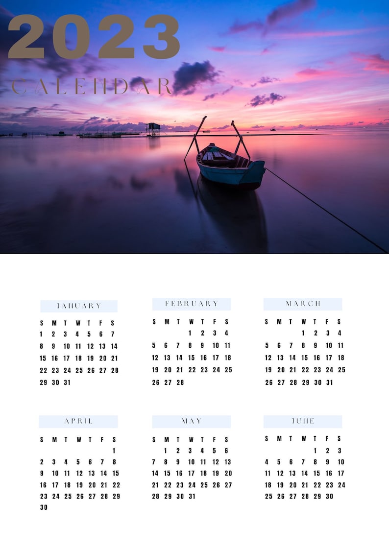Sunset Calendar Printable - Etsy
