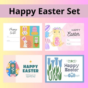 Easter Printable Set | easter printable pdf | Easter Printable Png | Happy Easter art download | Easter greeting card