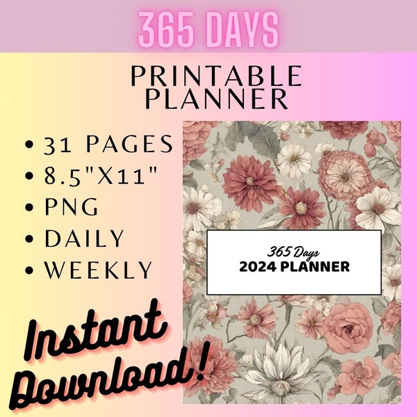 Daily Planner | weekly planner page | monthly planner to do list | 2024 planner | Goodnotes planner | daily planner printable adhd