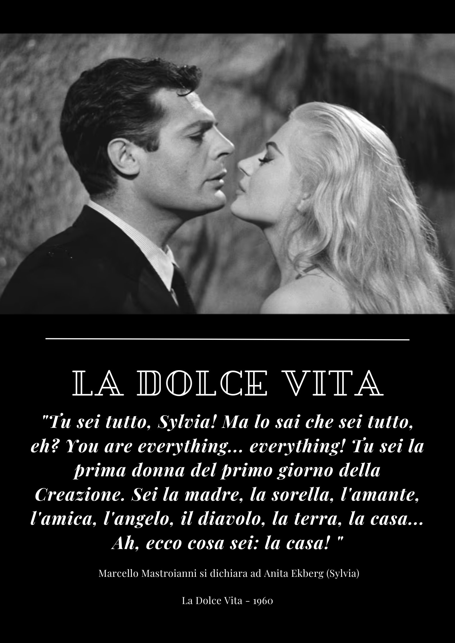 La Dolce Vita Quotes Movie Poster Print Print Digital Italian 