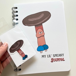 Handmade Mushroom Sketchbook: Funny &#39;Lil’ Sneaky&#39; 5x7 Journal