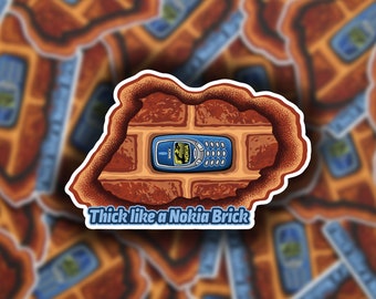 Nokia Brick Sticker // Waterfles/Laptop/Telefoon/Bumperstickers // Duurzaam hoogwaardig waterdicht mat vinyl // Sticker