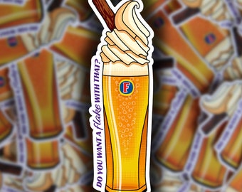 Fosters Flake Sticker//Waterfles/Laptop/Telefoon/Bumper Stickers//Duurzaam Hoge Kwaliteit Waterdicht Mat Vinyl//Sticker