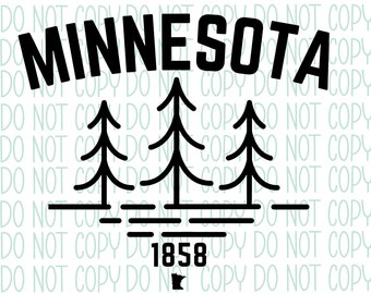 Minnesota See und Kiefer SVG PNG nur digitale Datei