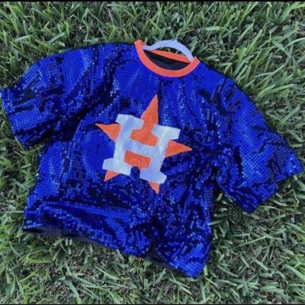 Astros Bling V-Neck Tee – Game Day Glam