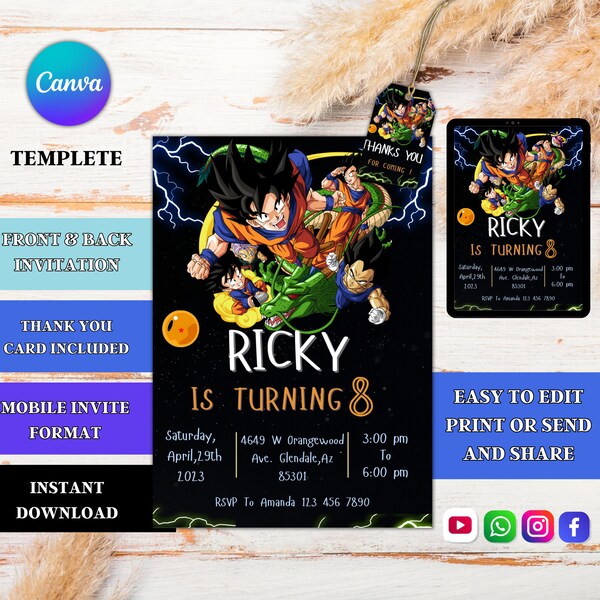 Dragon Ball Party Invitations Etsy sterreich dragon-ball-party-invitations-etsy-sterreich