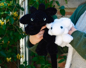 Light Fury and Night Fury Inspired Baby Dragon Crochet PlushiesAmigurumis