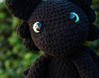 Night Fury Inspired Dragon Cuddler Crochet Plushie Amigurumi