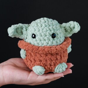 Crochet Mini Round Green Alien Amigurumi Plushie