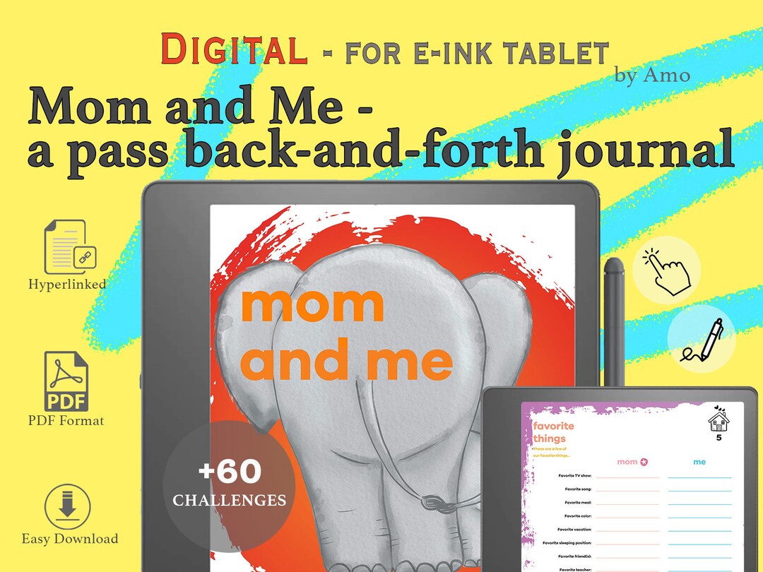 Mom and Me a Pass Backandforth Journal PDF Digital Etsy