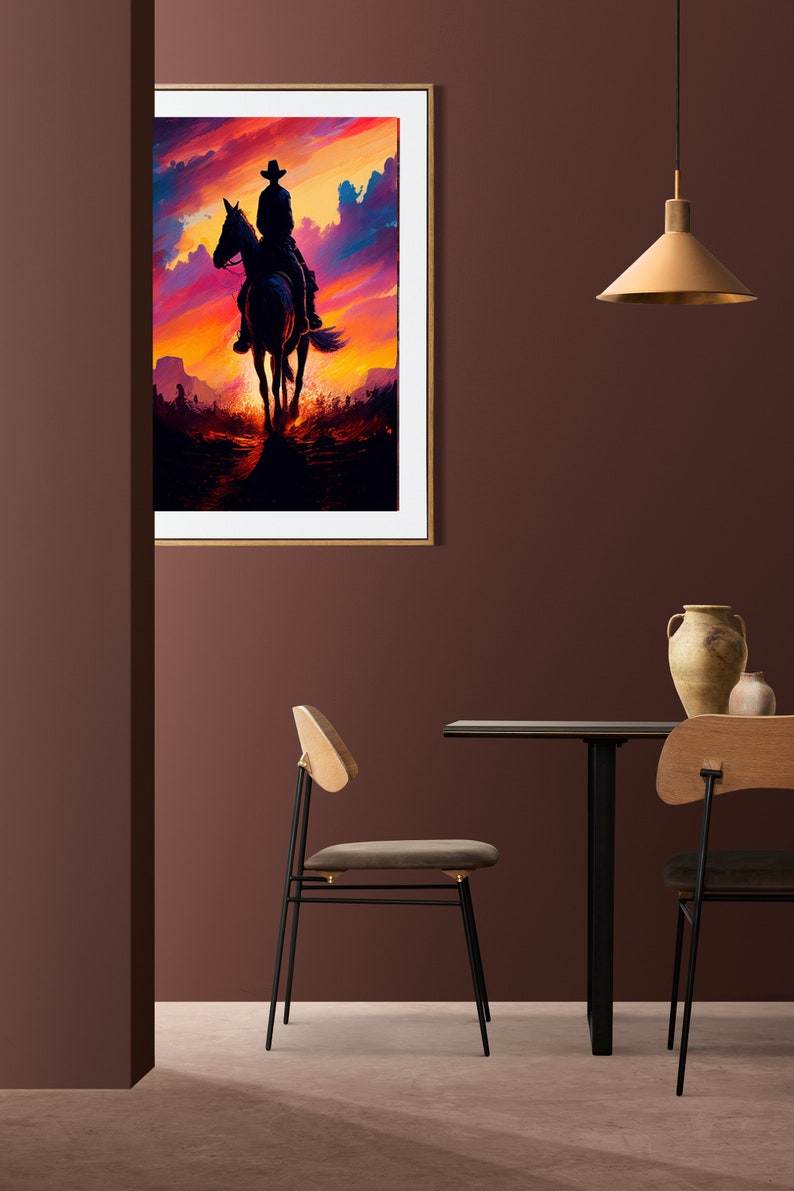 Cowboy Western Sunset 108 | Art Prints | Large Wall Art | North South ...