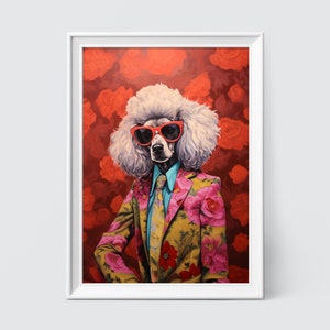 Poodle - Dog Art - Fashion Print - Dog Portrait - Fashion Art - Animal Art - Animal Painting - Digital Art Prints