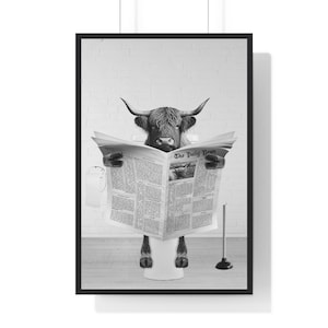 Highland Cow Bathroom Print: Funny Animal Toilet Art (Digital Download)
