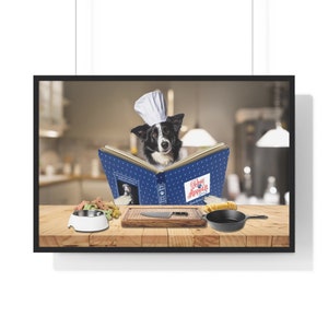 Funny Border Collie Chef Art Print: Whimsical Kitchen Decor (Digital Download)