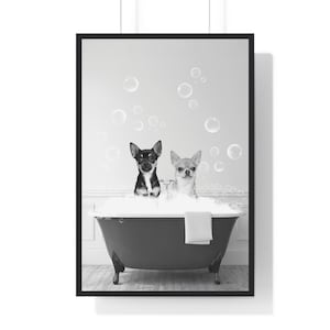 Chihuahua Wall Art, Funny Bathroom Print, Dog Bathroom Print, Bathroom Art, Chihuahua Printable, Black and White
