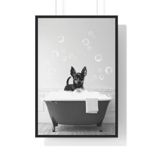 Miniature Pinscher Bathroom Print: Funny Dog Wall Art (Digital Download)