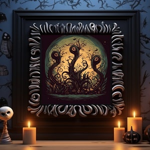 Hydra Gothic Wall Art Print, Home Decor, Digital Art Print, Horror Art, Halloween Art