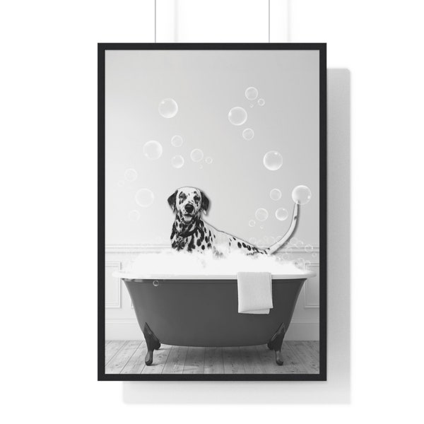 Dalmatian Wall Art, Funny Bathroom Print, Dog Bathroom Print, Bathroom Art, Dalmatian Printable, Black and White