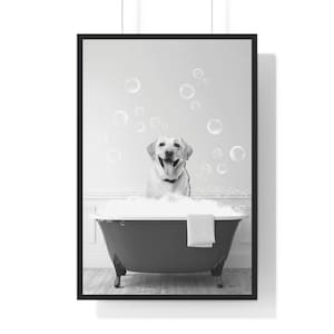 Funny Yellow Lab Bathroom Print: Dog Wall Art (Digital Download)