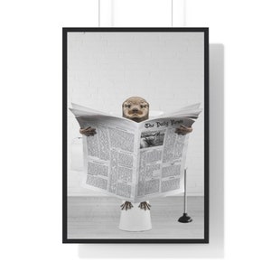 Funny Otter Bathroom Print: Whimsical Animal Art (Digital Download)