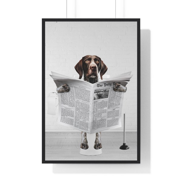 Bad Poster, Lustiges Badezimmer Poster, Badezimmer Poster, Deutsche Zeiger Poster, German Pointer Printable, Lustige Tierkunst